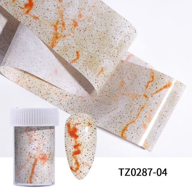 2 Pcs 100cm Nail Art Transfer Sticker Paper Foils Bright Marble DIY Design Decoration Nail, 04
