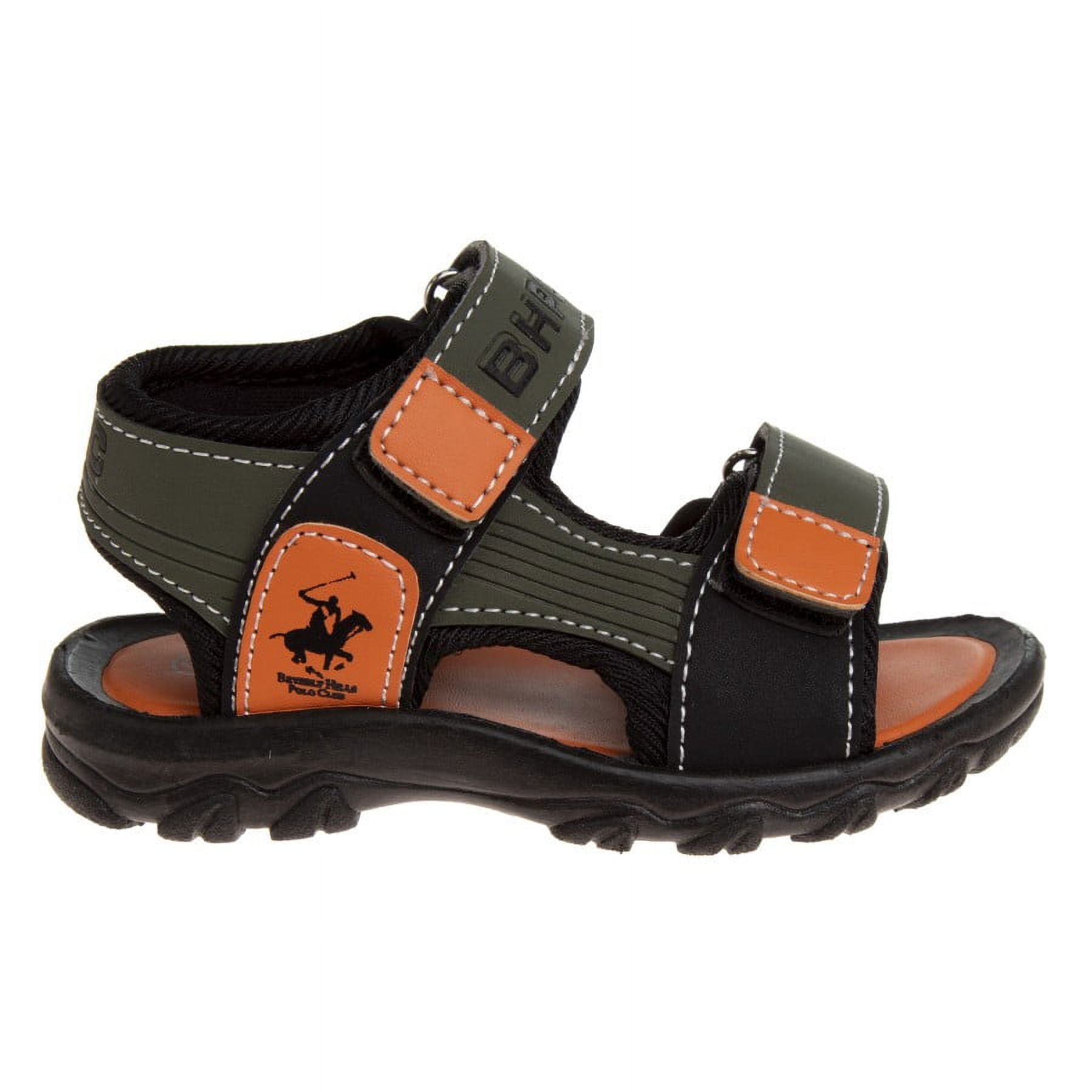 Beverly Hills Polo Club Boys Double Hook & Loop Flat Heel Sport Sandals (Toddler Sizes)