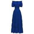 thumbnail image 2 of Jzuxvd Renaissance Costume Women Medieval Chemise Dress Pirate Peasant Dress Peasant Tops Irish Under Dress Royal Blue XXL, 2 of 5