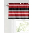 thumbnail image 6 of Valances for Windows Red Black Rod Pocket Cafe Window Treatments Valance Curtains for Kitchen Bathroom Laundry Basement Windows 42"x18", 6 of 9