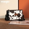 thumbnail image 3 of Wrangler RFID Crossbody Wallet Purse Vegan Leather Small Purses for Women with Phone Pocket and Adjustable Strap, Cow Print - Black, 3 of 7
