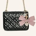 thumbnail image 2 of Unique Bargains 1 Pc Handbag Charms Keychains Fabric Bow Bag Accessories Pink, 2 of 5