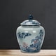 thumbnail image 3 of Jarrón de jengibre de porcelana azul y blanca con arreglo floral esmaltado para decoración de habitación. Pequeño, 3 of 9