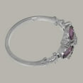 thumbnail image 4 of LBG British Made 10k White Gold Synthetic Cubic Zirconia & Natural Amethyst Womens Statement Ring - 33 size options - Size 8.75, 4 of 6