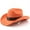 Orange, variant on Cowboy Hat for Women Men with Shapeable Wide Brim Western Suede Hat for Cowboys and Cowgirls