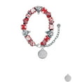 thumbnail image 2 of Stainless Steel Disc Angels Wear Scrubs Red Christmas Bead Bracelet, 2 of 4