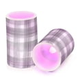 thumbnail image 2 of Black and White Checkered Stripes 2 PCS LED Flickering Flameless Candles with Remote Control Realistic 3D Wick Window Candles Sets for Wedding Table Home Decoration Gifts, 2 of 7