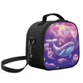 thumbnail image 2 of Jeiento Cute Whale Jellyfish School Lunch Bag with Handle Girls Lunch Boxes for School Thermal Meal Tote Kit Leakproof Keep Warm Small Lunchbox for Teen Kids Toddler for Travel Picnic Potluck Purple, 2 of 6