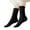 Black, variant on Xfvqtps Womens Crew Socks Coral Fleece Mid Tube Solid Color Simplicity Thickened Warm Winter Socks Black