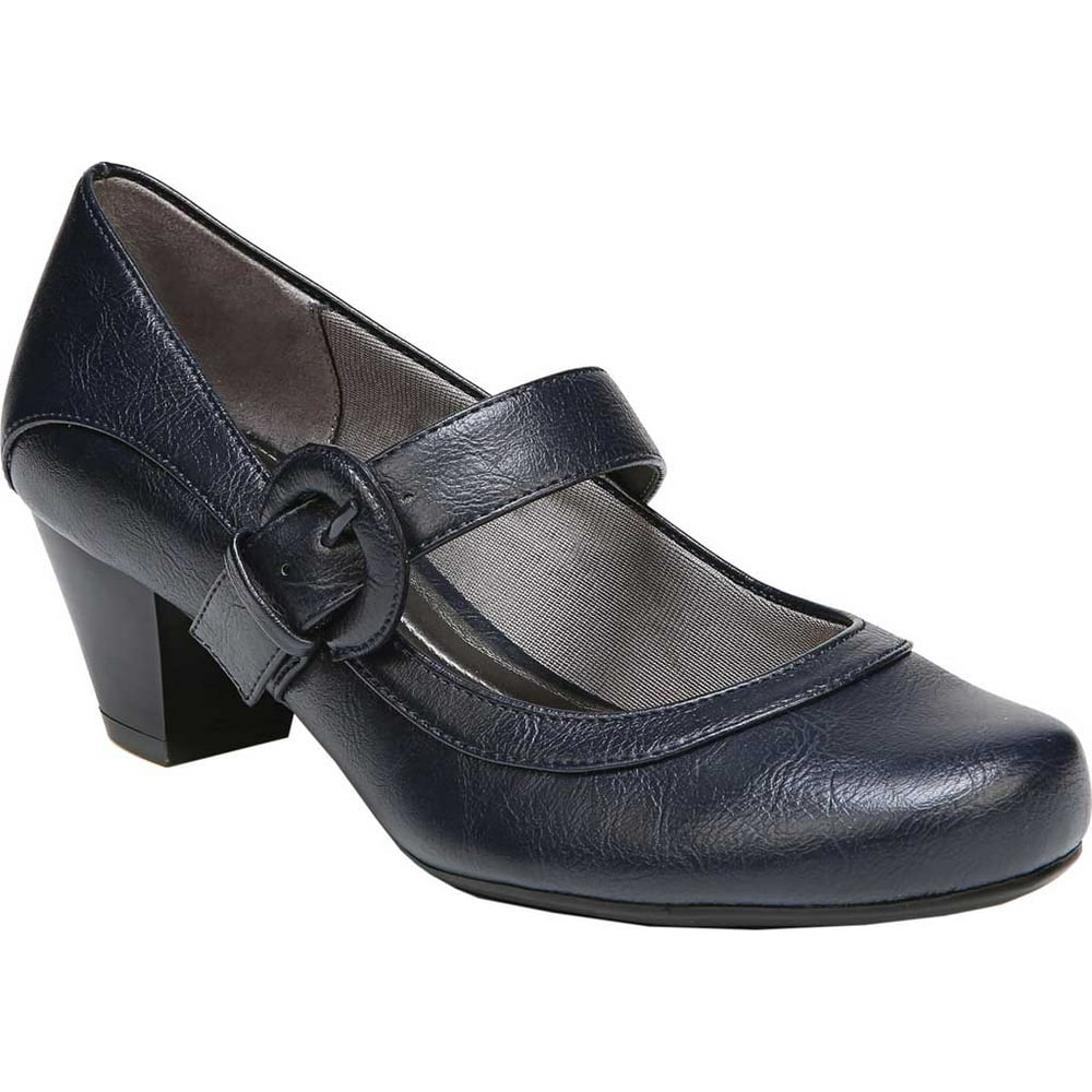 Women's Life Stride Rozz Mary Jane Navy Polyurethane 9 M - Walmart.com ...