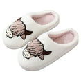 thumbnail image 3 of WOYY Winter Furry Slippers For Women Cute Cow Print Warm Comfort Indoor House Shoes, 3 of 8