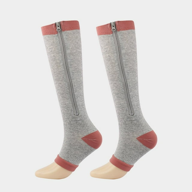 POINTERTECK Clearance! Open Toe Knee High Calf Compression Socks Women & Men Firm 20-30 Mmhg Graduated Support For Varicose Veins Edema Flight Socks