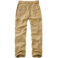 thumbnail image 2 of FEN AI Khaki Ripstop Cargo Work Pants Women Trousers for Casual Fishing Hiking w/Multi Pockets (No Belt), 2 of 9