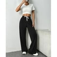 thumbnail image 4 of jinghuiyue Womens High Waist Wide Leg Sweatpants Elastic Drawstring Lounge Pants with Side Pockets L, 4 of 7