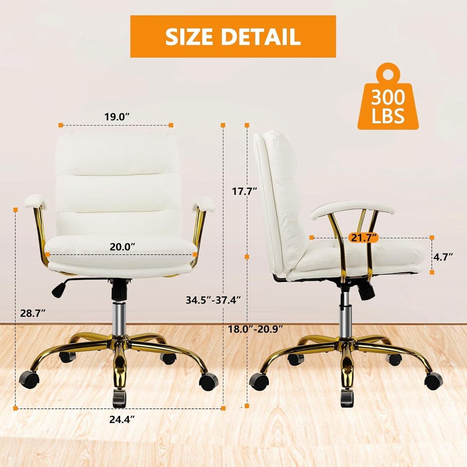 Ergonomic Home Office Desk Chair Comfortable Leather Computer Chairs for Bedroom
