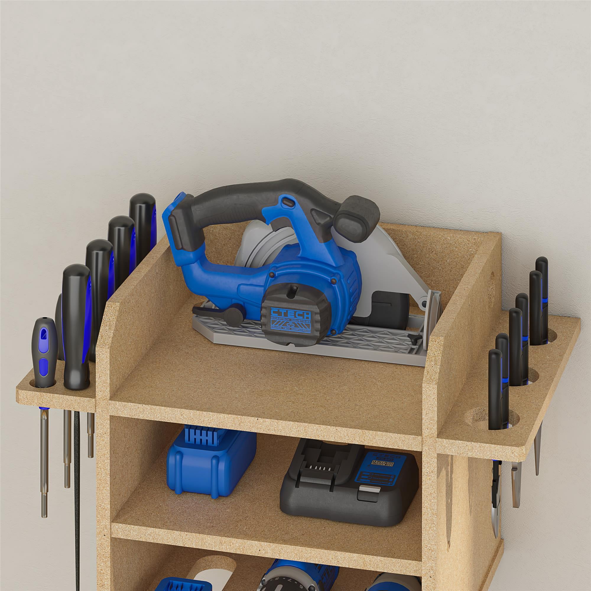 Benford Narrow Hanging Wall Mount Tool Organizer, Raw Board