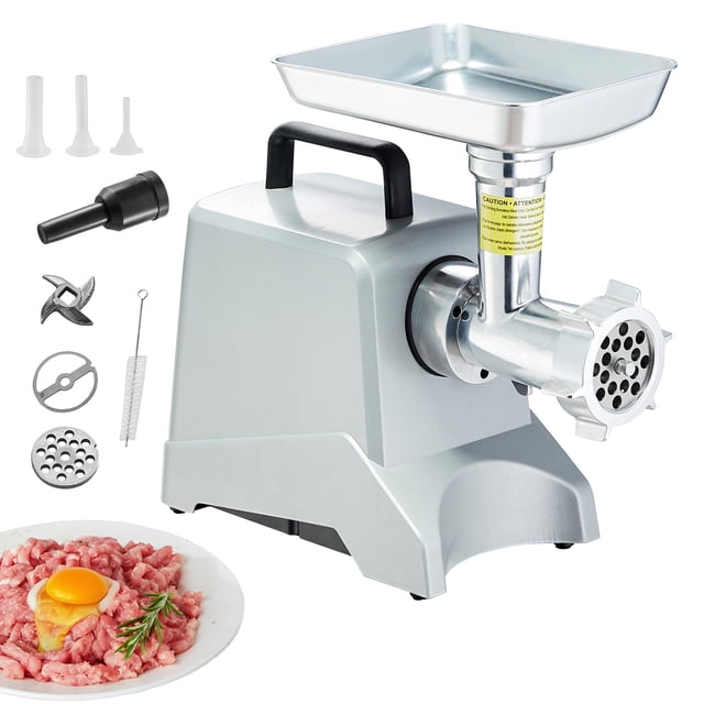 KFFKFF Electric Meat Grinder, 5 Lb/Min Capacity, 575W(800W MAX) Industrial Meat Mincer with Blade, Grinding Plate, Sausage Stuffing Blade and 3 Tubes