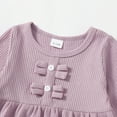 thumbnail image 5 of 12 Months Toddler Baby Girls Clothes Baby Girls Outfits 12-18 Months Girls Long Sleeve Solid Color Top Jeans Pants 2PCS Set Purple, 5 of 7