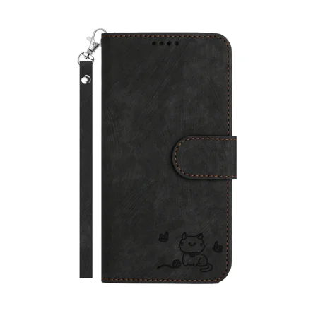 For Huawei Honor X30 wallet phone case, cute cat pattern flip cover holder, credit card slot holder with wristband protection phone case