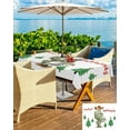 thumbnail image 4 of Christmas Cactus Outdoor Tablecloth - 54x80 Inch Rectangle Dining Table Cover, Green Xmas Tree Balls Waterproof Outdoor Table Cloth with Umbrella Hole & Zipper for Picnic/Patio/Party, 4 of 5