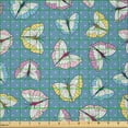 thumbnail image 2 of Ambesonne Purple Butterfly Fabric by the Yard Microfiber, Surreal Animal Dot, 10 Yards, Blue Grey Pastel Yellow, 2 of 2