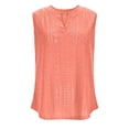 thumbnail image 5 of Tank Top for Women Loose Fit Sleeveless V Neck Camisole Tops Dressy Casual Eyelet Summer Flowy Cami Shirts Blouse Orange L, 5 of 6