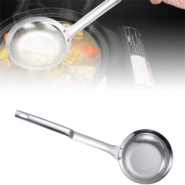 PRETXORVE Stainless Steel Colander Spoon Multi-functional Spoon Stainless Steel Fine Mesh Skimmer Strainer Net