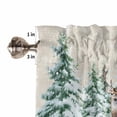 thumbnail image 5 of Winter Christmas Kitchen Curtains and Valances Set, Snowman Berries Squirrel Elk Tree Linen Rod Pocket Window Valance Window Curtain Panels for Living Room Bedroom Laundry, 27.5x24in, 3 Pieces, 5 of 7