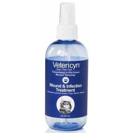 Vetericyn 8-Ounce Feline Wound and Skin Care, Pump Multi-Colored