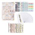 thumbnail image 1 of de carpeta de presupuesto A6, hoja de presupuesto en efectivo, bolsillos transparentes de PVC con pegatinas, carpeta de cuaderno para Plata Macarena cuaderno de facturas, 1 of 8