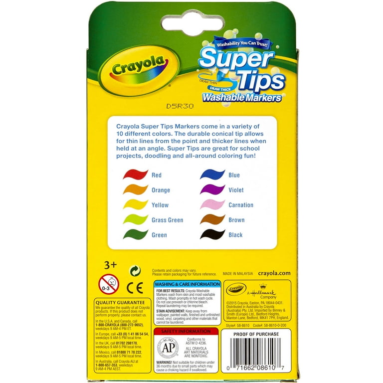 Crayola Washable Super Tips Markers, Pack of 10