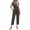 Dark Gray, variant on Kmdttou Summer Clearance! Summer Sleeveless V-neck Solid Color Straight Leg High Waisted Lace Up Jumpsuit on Clearance!