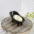 thumbnail image 5 of Ceramic Black Clawfoot Bathtub Bar Soap Dish for Bathroom Shower Decorative Soap Dish Sponge Holder Shower Bar Soap Tray Container for Bathroom, Kitchen Sink, 5 of 5