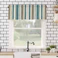 thumbnail image 4 of Bohemian Vertical Stripe Valances for Windows Green Beige Simple Lines Rod Pocket Curtain Valance Window Treatment Short Curtains for Kitchen Living Room, 60"x18", 4 of 5