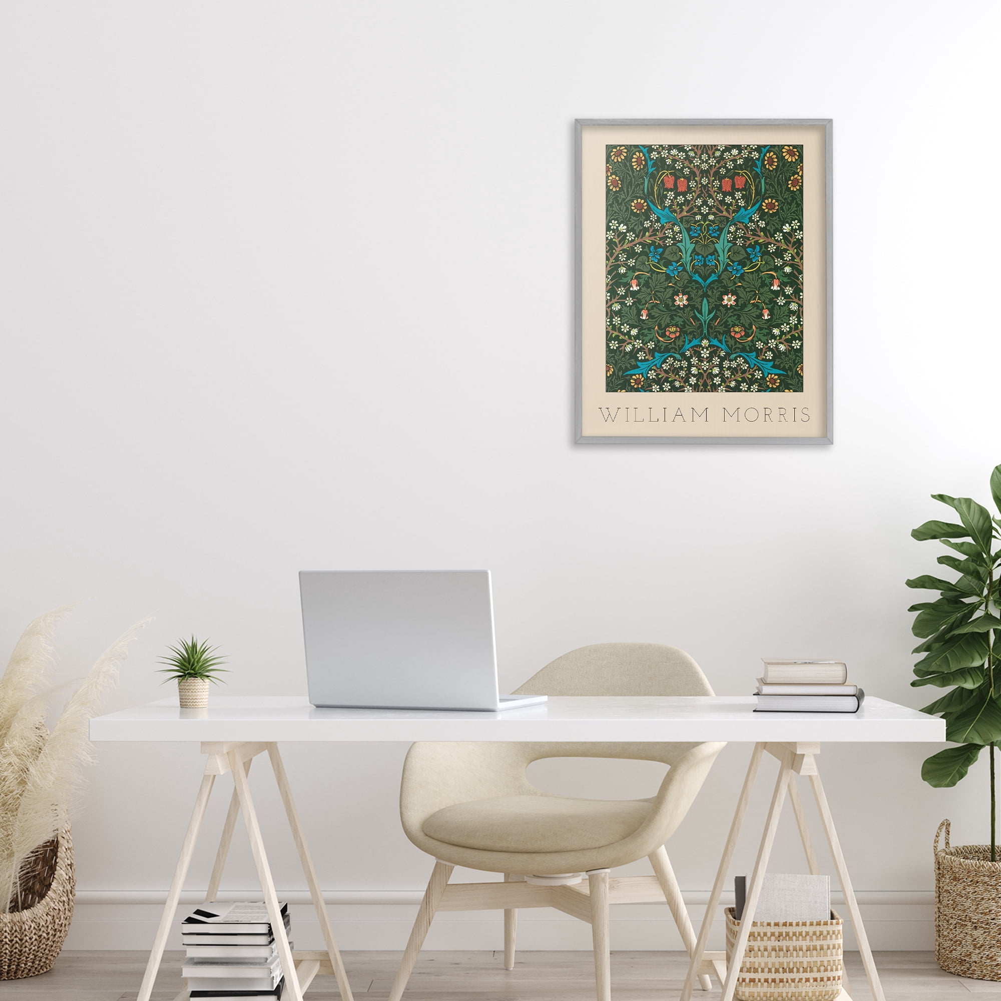 Stupell Industries Ornate Botanicals William Morris Gray Framed Giclee Art, design by Lil' Rue