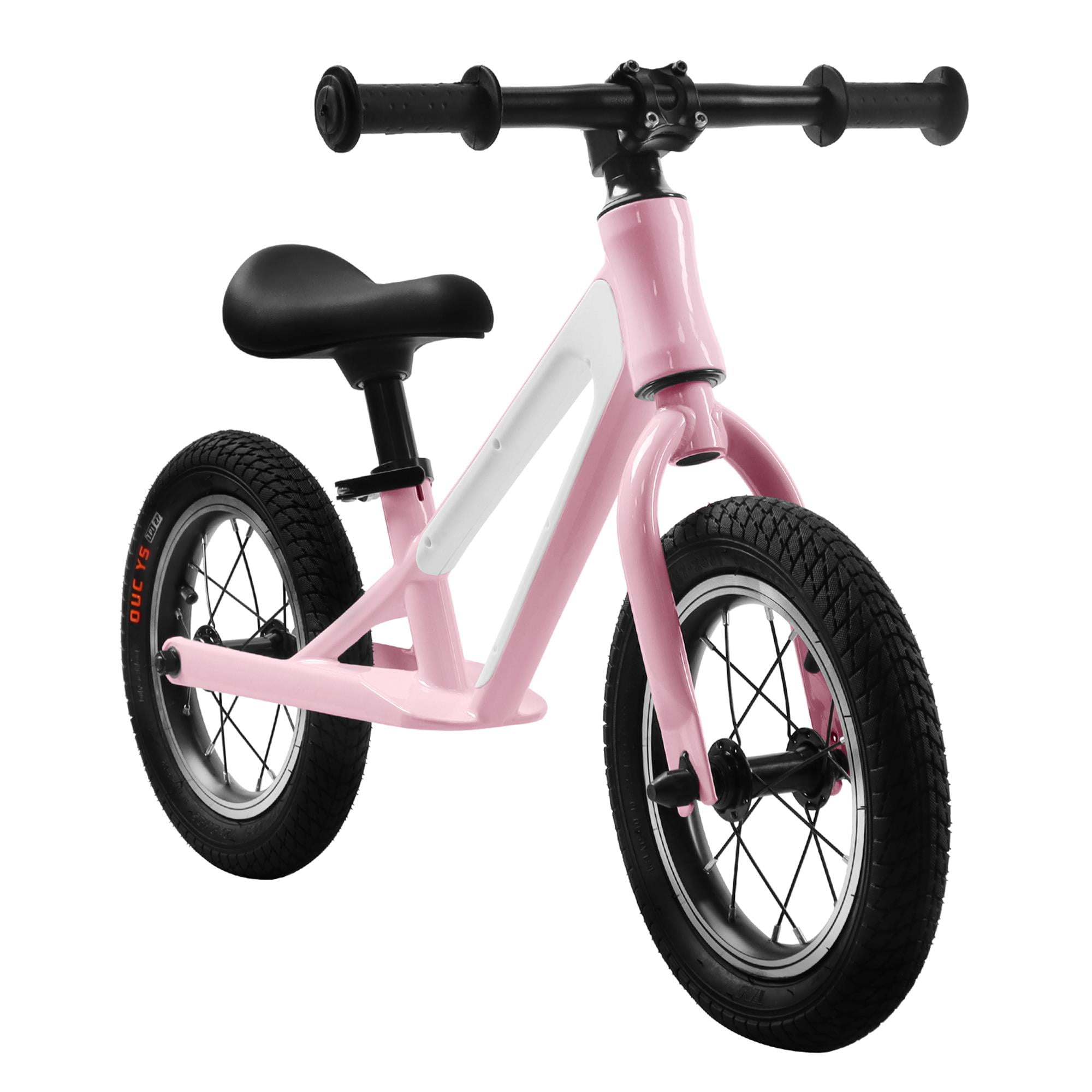 CIPACHO Kids Balance Bike with 12" Rubber Foam Tires, Adjustable Seat, Magnesium Alloy Frame Toddler Bike for Kids 1-5 Years, Pink