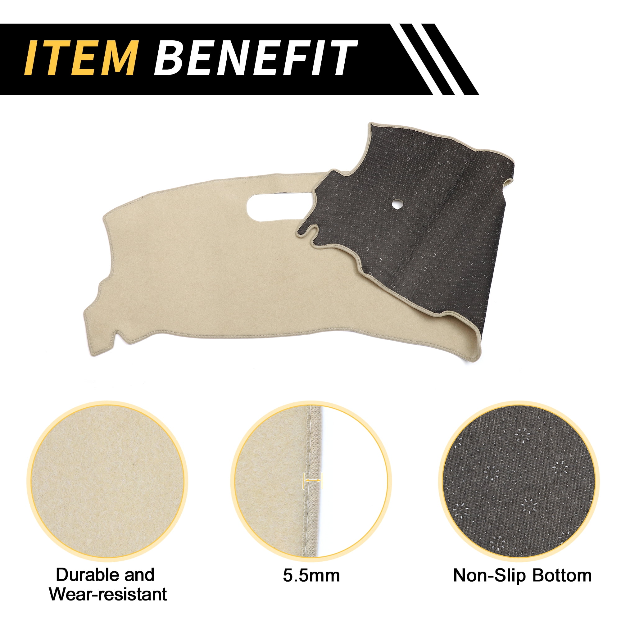 Unique Bargains Dash Cover for Chevrolet S10 1998-2004 Dash Board Mat Non-Slip Dash Cover Mat Polyester Center Console Dashboard Cover Pad Carpet Beige