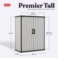 thumbnail image 2 of Keter Premier Tall Vertical Durable Resin Outdoor Storage Shed With Floor and Locking Double Doors, Grey, 2 of 18