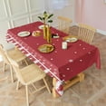 thumbnail image 2 of Meery Christmas Rectangle Tablecloth Winter Snowflake Xmas Tree Table Cloths 60x102inch Polyester Happy Holiday Waterproof and Reusable Tablecloth for Dining Kitchen Parties Weddings Outdoor Use, 2 of 5