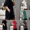 thumbnail image 5 of Men Fashion Hidden Pocket FIve Point Sleeve T-Shirt Breathable Loose O Neck Tops, 5 of 11