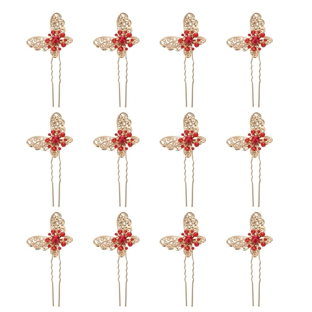 12pcs Butterflies Hair Pin Delicate Bridal Hairpin Elegant Wedding Hair Accessory