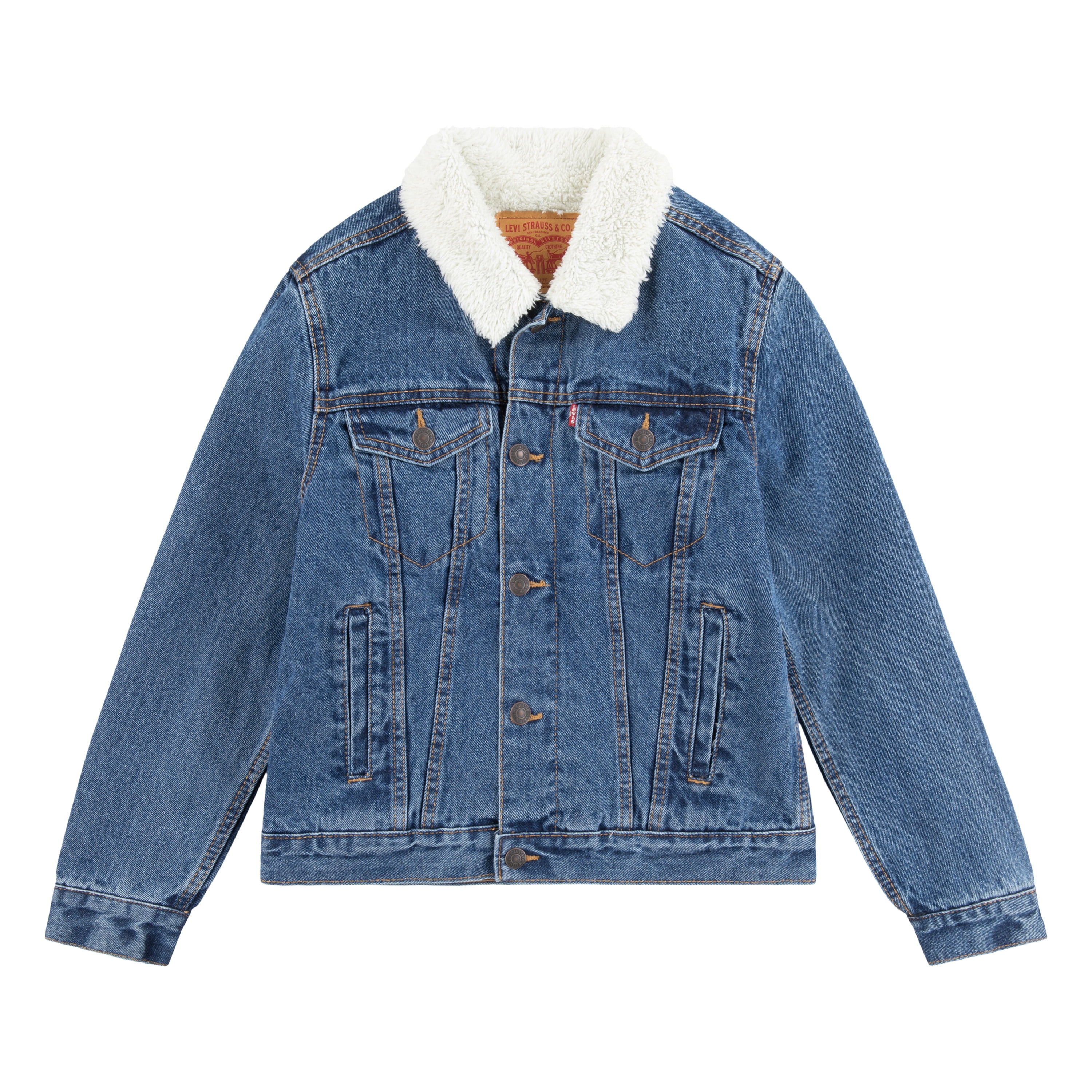 Levi's Boys' Faux Shearling Denim Trucker Jacket, Sizes 8-20