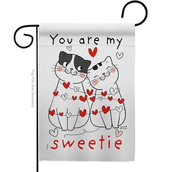 Angeleno Heritage G135399-BO 13 x 18.5 in. My Sweetie Kitten Garden Flag with Spring Valentines Double-Sided Decorative Vertical House Decoration Banner Yard Gift