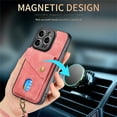 thumbnail image 4 of ELEHOLD for iPhone 11, Wallet Case with Card Slots,Rugged Shockproof Anti Scratch Kickstand with Hand Strap Wallet Case,Support Magnetic Car Mount, pink, 4 of 7