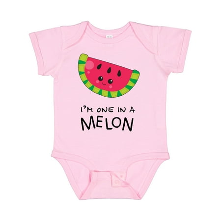 

Inktastic I m One in a Melon Watermelon Humor Gift Baby Boy or Baby Girl Bodysuit