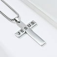 thumbnail image 3 of Cross Necklace for Men, Silver/Black/Gold Jesus Necklace, Religious Jewelry Gifts Faith Gifts for Christians, 3 of 5