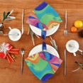 thumbnail image 4 of Satin Native Fab Cotton Dinner Napkin Colorful Dog Art Reusable, 4 of 8