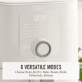 thumbnail image 4 of Martha Stewart 6QT Slim Air Fryer, 6-in-1, Ceramic Non-Stick, Linen Cream, 4 of 7