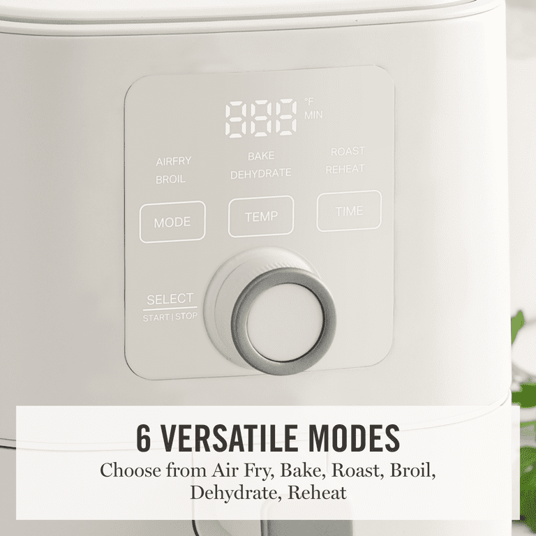Martha Stewart 6 Qt Slim Air Fryer, 6-in-1, Linen Cream photo 3