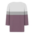 thumbnail image 4 of JULMCOMO Shirts for Women Trendy Summer V Neck Button down T Shirts Summer Striped Color Block Print Half Sleeve Tops Trendy Dressy Loose Fit Clothes White M, 4 of 4